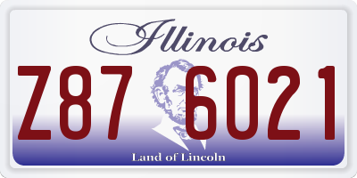 IL license plate Z876021