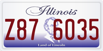 IL license plate Z876035
