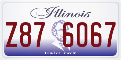 IL license plate Z876067