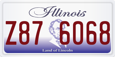 IL license plate Z876068