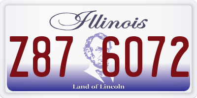 IL license plate Z876072