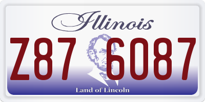 IL license plate Z876087