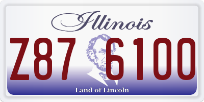 IL license plate Z876100