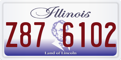 IL license plate Z876102