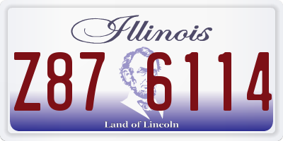 IL license plate Z876114