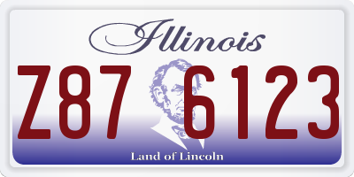 IL license plate Z876123