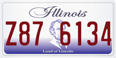 IL license plate Z876134