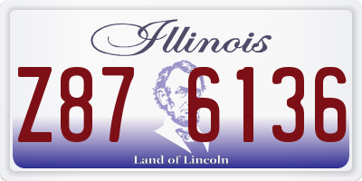 IL license plate Z876136