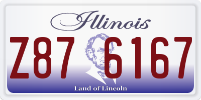 IL license plate Z876167