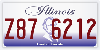IL license plate Z876212