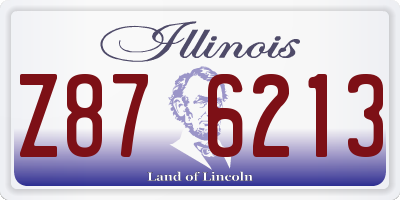 IL license plate Z876213