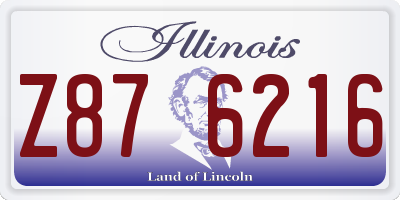 IL license plate Z876216