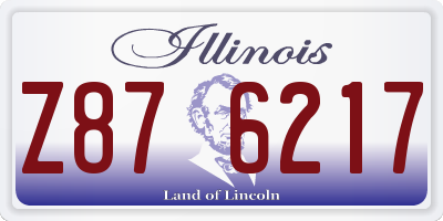 IL license plate Z876217