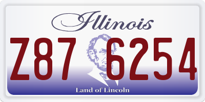 IL license plate Z876254