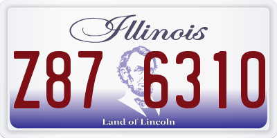 IL license plate Z876310