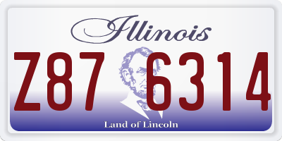 IL license plate Z876314