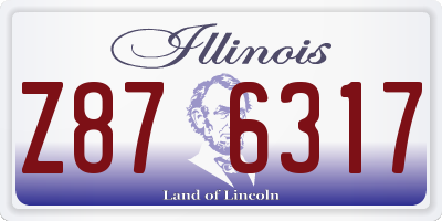 IL license plate Z876317