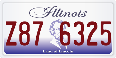 IL license plate Z876325