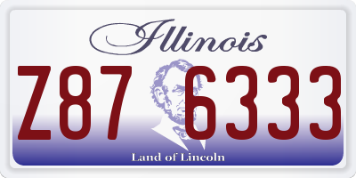 IL license plate Z876333