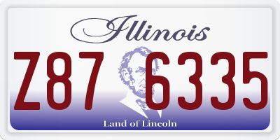 IL license plate Z876335