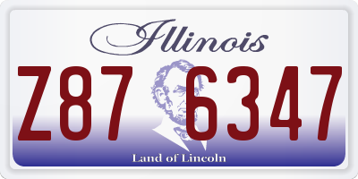 IL license plate Z876347