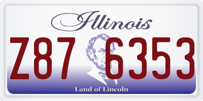 IL license plate Z876353