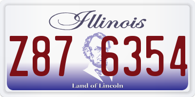 IL license plate Z876354