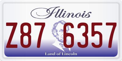 IL license plate Z876357