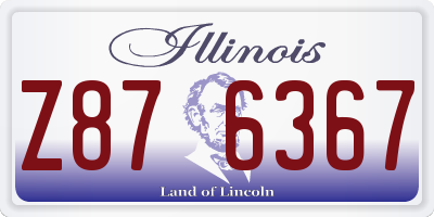 IL license plate Z876367