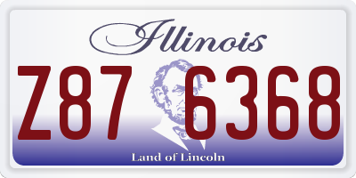 IL license plate Z876368