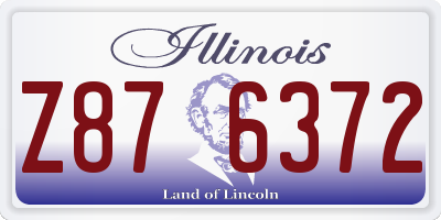 IL license plate Z876372