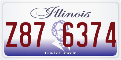 IL license plate Z876374