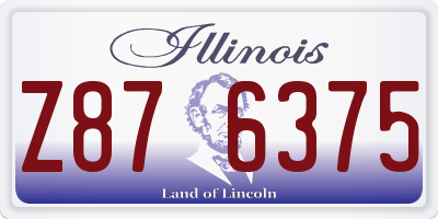 IL license plate Z876375