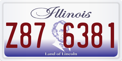 IL license plate Z876381