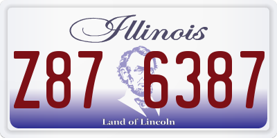 IL license plate Z876387