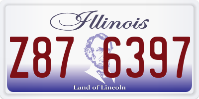 IL license plate Z876397