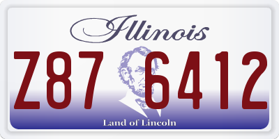 IL license plate Z876412