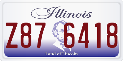 IL license plate Z876418