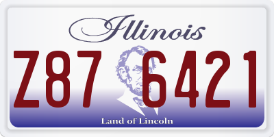 IL license plate Z876421
