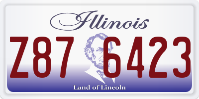 IL license plate Z876423