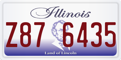 IL license plate Z876435