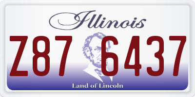 IL license plate Z876437