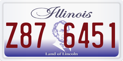 IL license plate Z876451