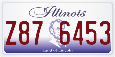 IL license plate Z876453