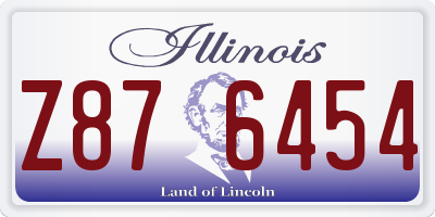 IL license plate Z876454