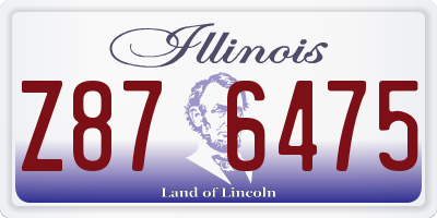 IL license plate Z876475