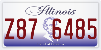 IL license plate Z876485