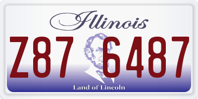 IL license plate Z876487