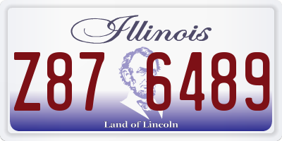 IL license plate Z876489