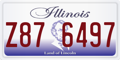 IL license plate Z876497